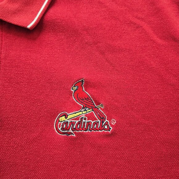 St Louis Cardinals Polo Shirt Mens Large Red Vintage Adidas MLB Baseball Sports - Picture 4 of 8